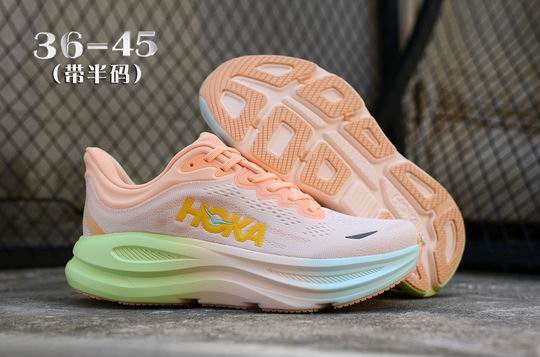 HOKA Bondi 9 Frost Pale Tangerine Men's Women Running Shoes-20 (image for) HOKA Bondi 9 Frost Pale Tangerine Men's Women Running Shoes-20